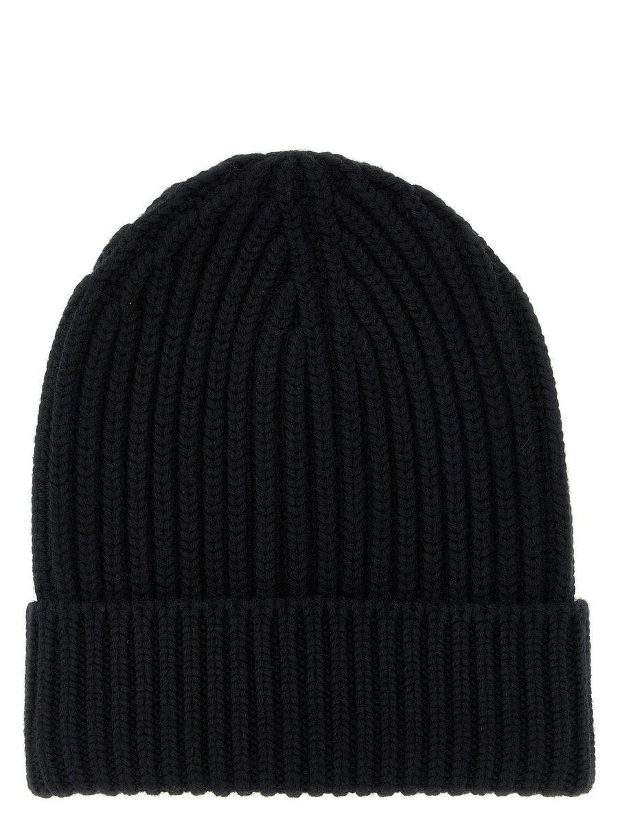 Dolce and Gabbana Wool Beanie for Women Premium Knit Black Turn Up Cuff Warmth Luxury