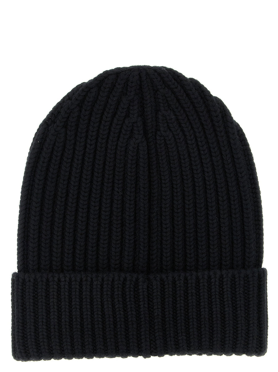 Dolce and Gabbana Wool Beanie for Women Premium Knit Black Turn Up Cuff Warmth Luxury
