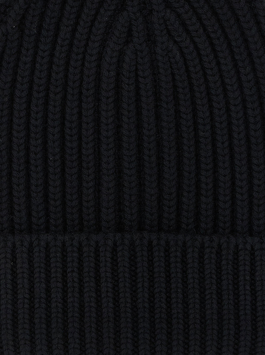 Dolce and Gabbana Wool Beanie for Women Premium Knit Black Turn Up Cuff Warmth Luxury