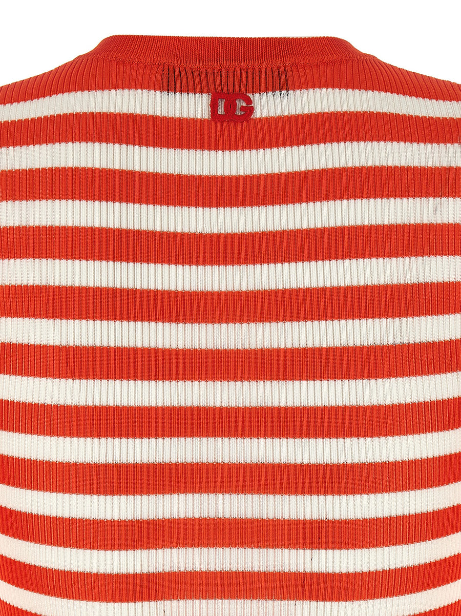 Dolce Gabbana Striped Viscose Cardigan For Women Luxurious Versatile Layering Top