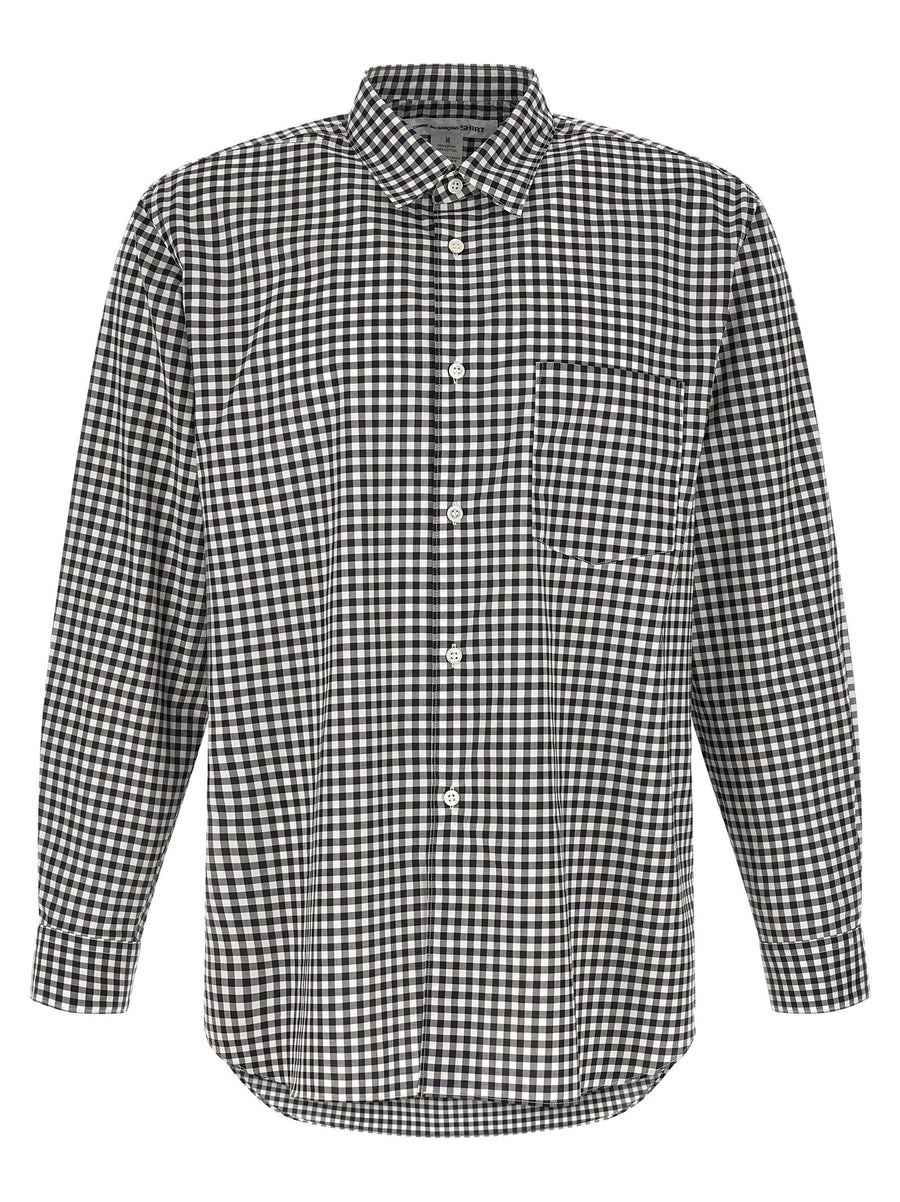 Comme Des Garcons Shirt Vichy Cotton Poplin Shirt Black
