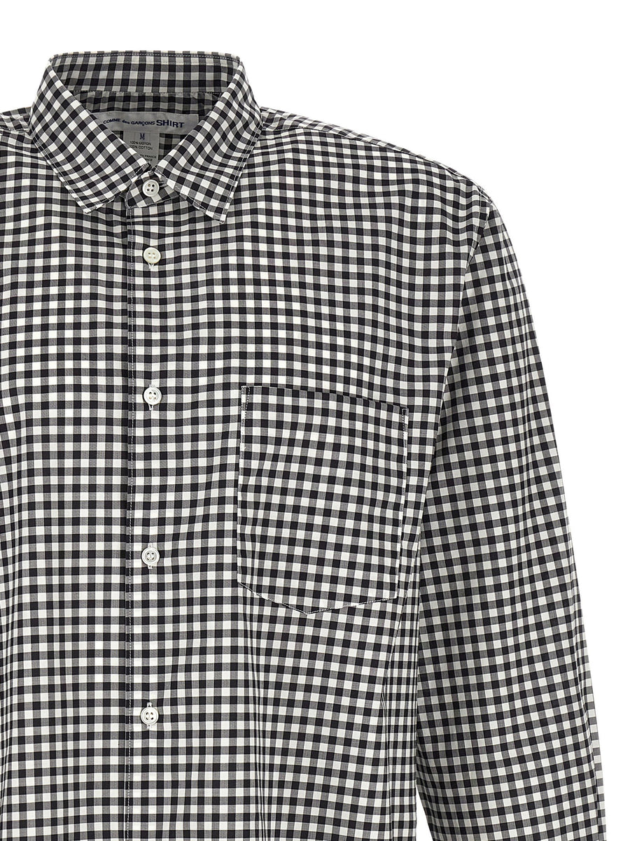 Comme Des Garcons Shirt Vichy Cotton Poplin Shirt Black