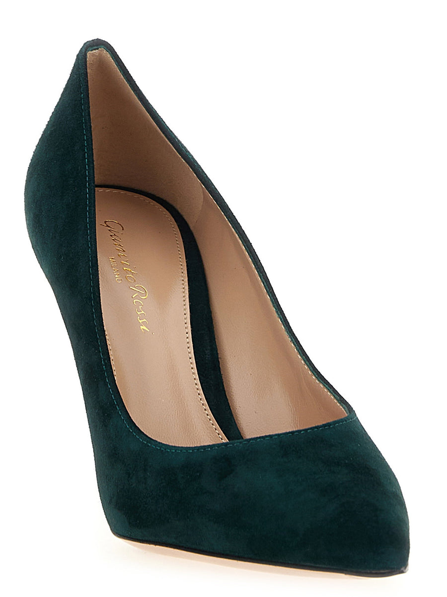 Gianvito Rossi Pumps Green Suede Pointed Toe Stiletto for Women Timeless Luxury