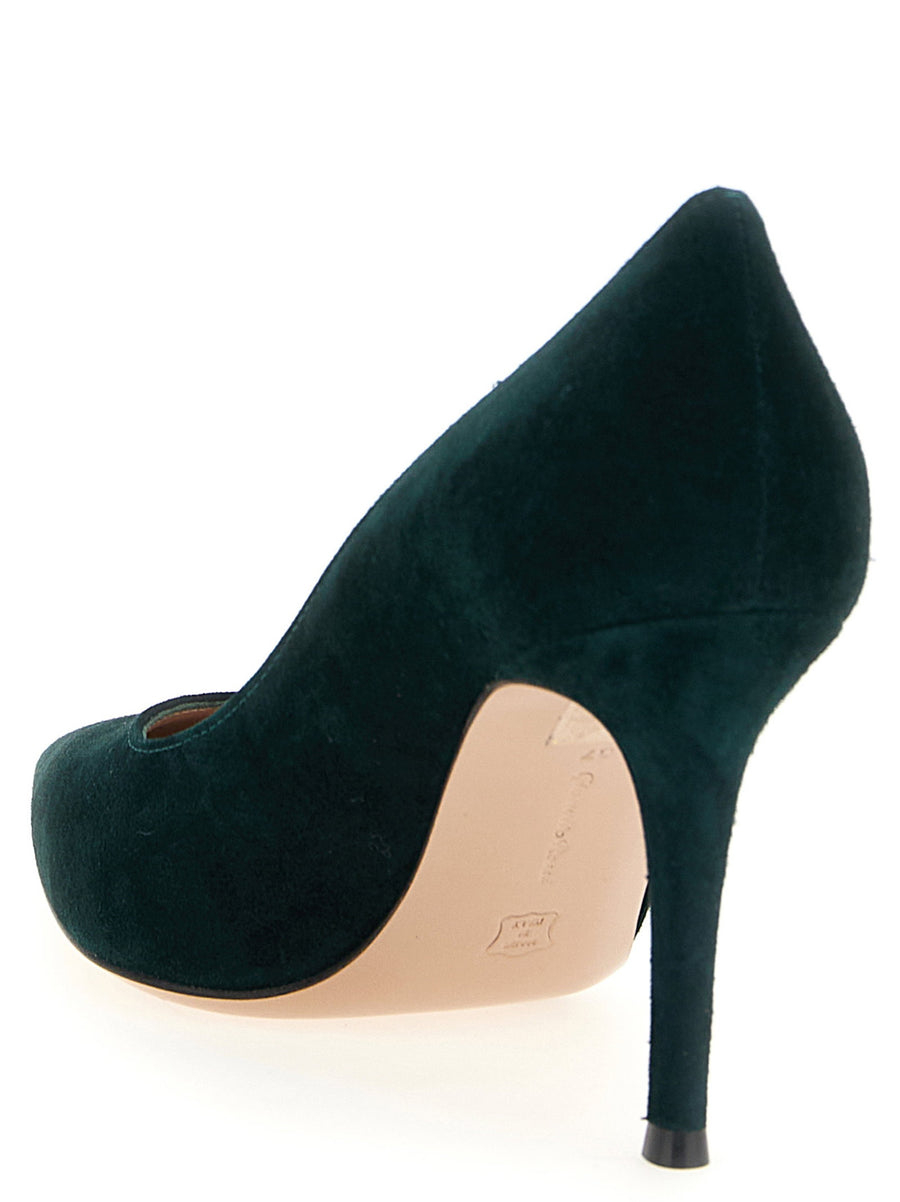 Gianvito Rossi Pumps Green Suede Pointed Toe Stiletto for Women Timeless Luxury