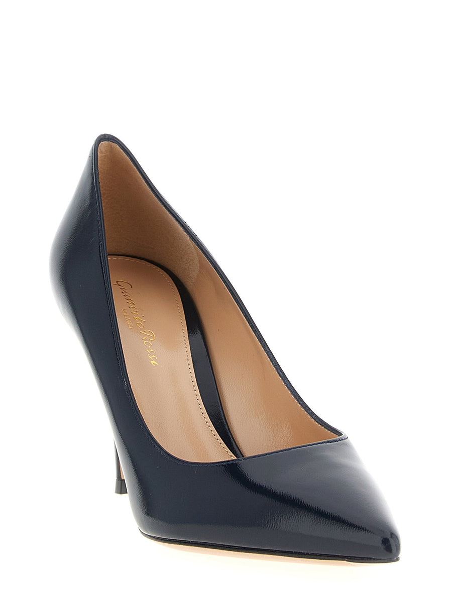Gianvito Rossi Gianvito Pumps Blue Lamb Leather Luxurious Pointed Toe Stiletto For Women