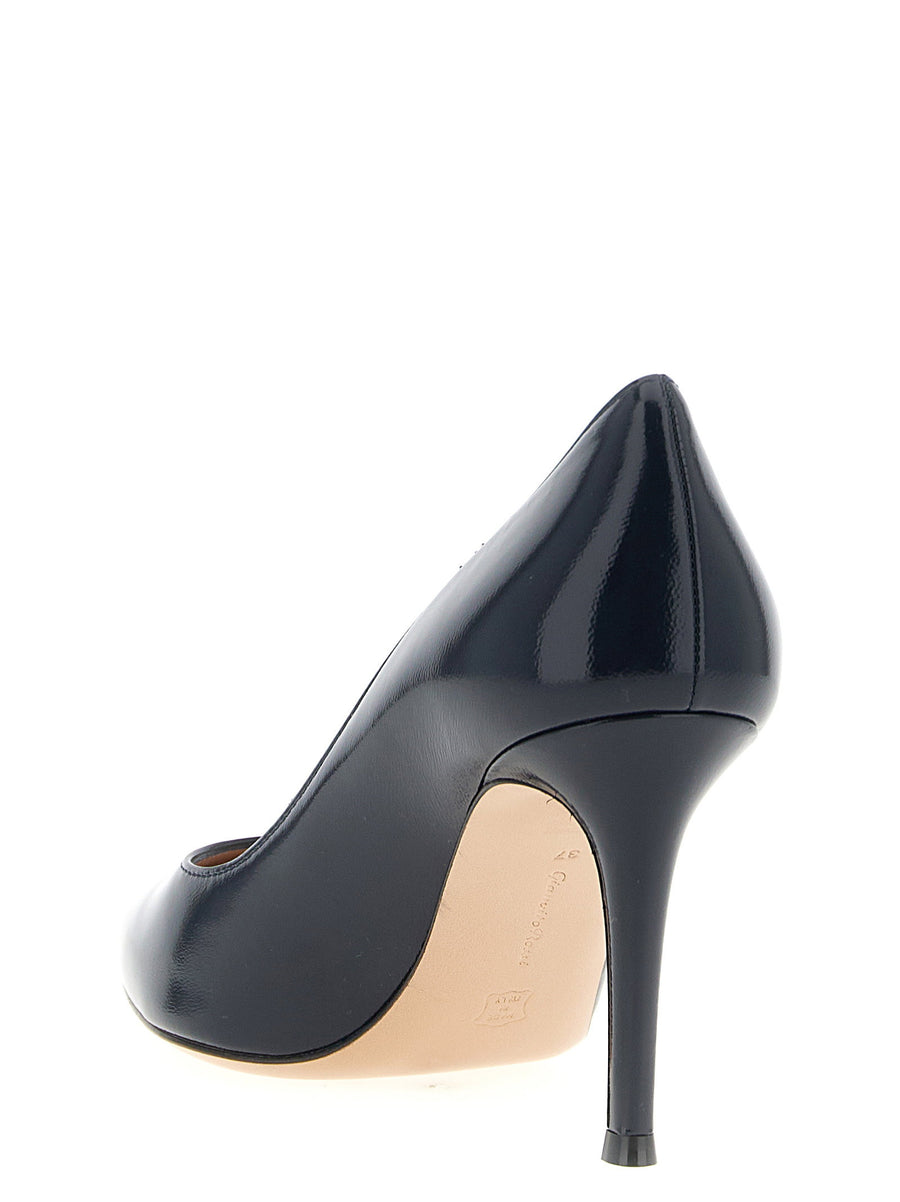 Gianvito Rossi Gianvito Pumps Blue Lamb Leather Luxurious Pointed Toe Stiletto For Women