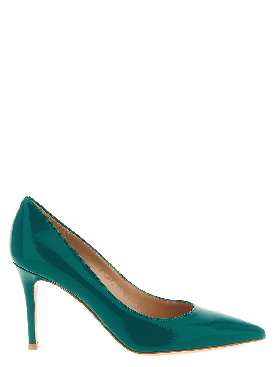 Gianvito Rossi Gianvito Pumps Green Lamb Leather Pointed Toe Stiletto For Women Luxury Craftsmanship