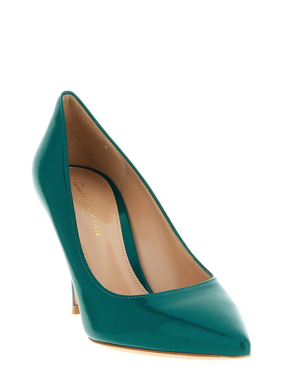 Gianvito Rossi Gianvito Pumps Green Lamb Leather Pointed Toe Stiletto For Women Luxury Craftsmanship