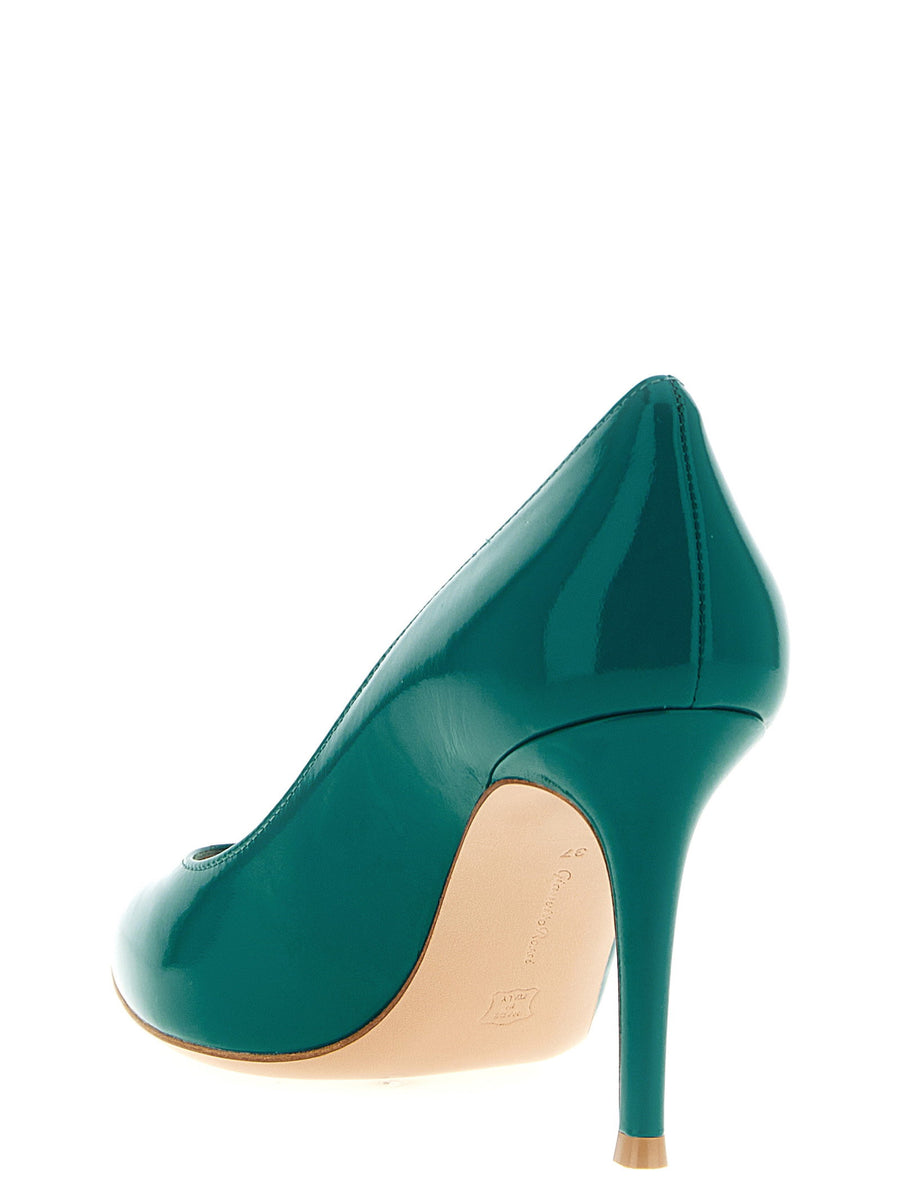 Gianvito Rossi Gianvito Pumps Green Lamb Leather Pointed Toe Stiletto For Women Luxury Craftsmanship