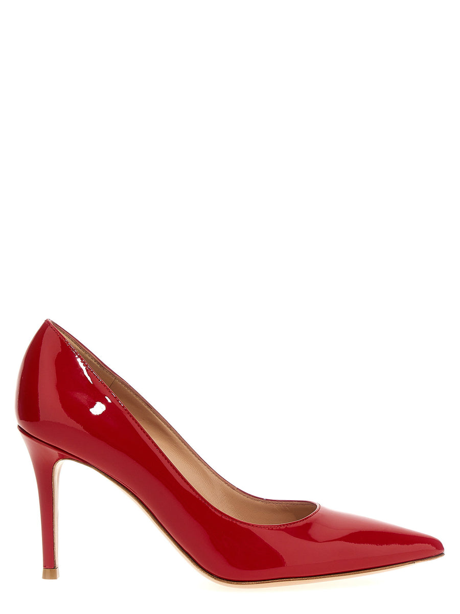 Gianvito Rossi Gianvito Pumps Red Calf Leather 8.5cm Heel Luxurious Dress Shoes For Women