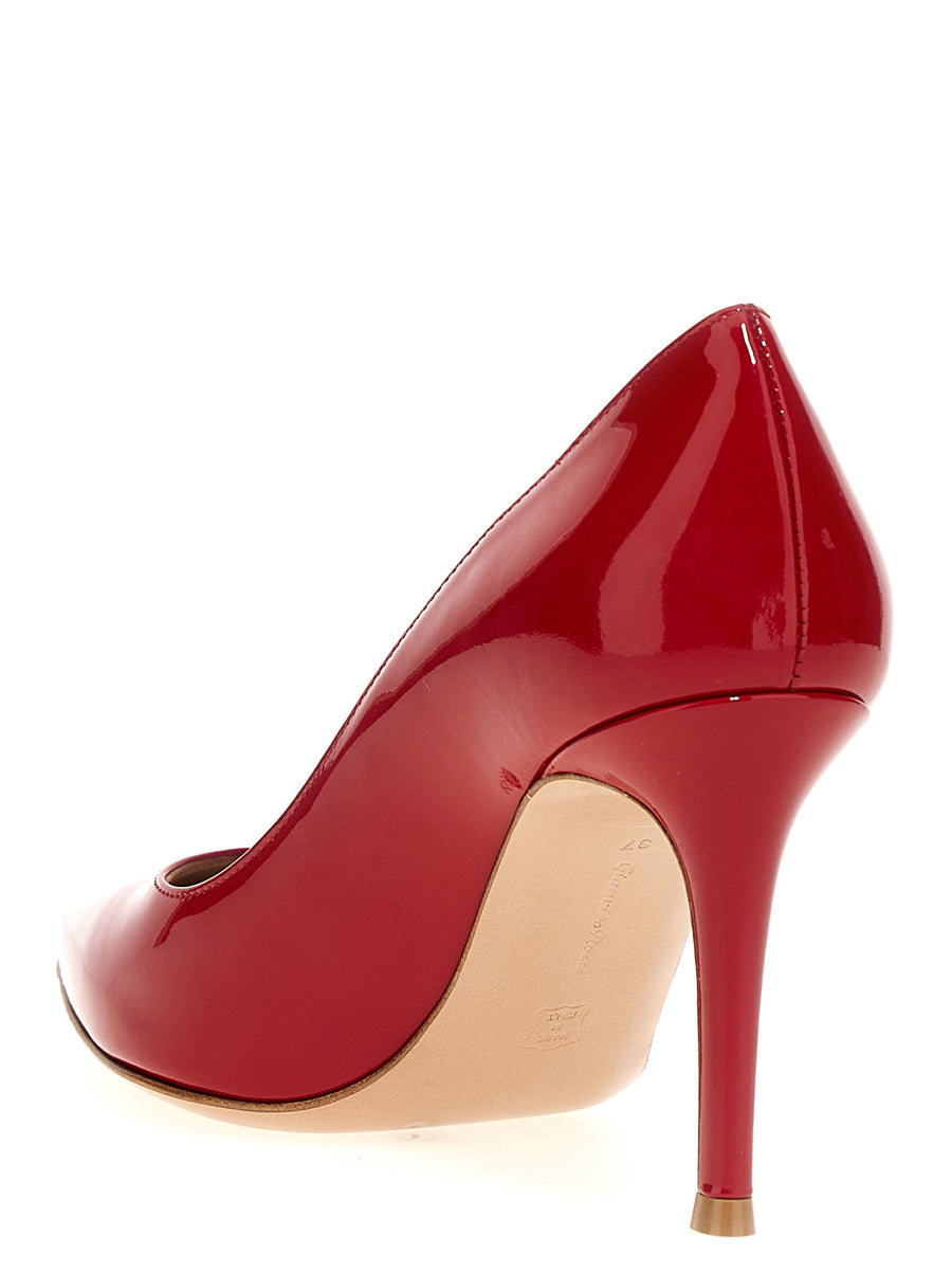 Gianvito Rossi Gianvito Pumps Red Calf Leather 8.5cm Heel Luxurious Dress Shoes For Women