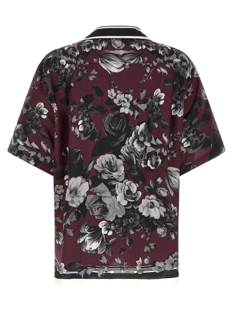 Dolce and Gabbana Bouquet Fiori Silk Jacquard Shirt for Men