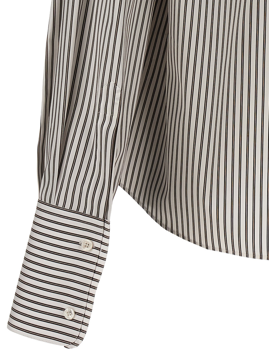 Dolce And Gabbana Multicolor Striped Shirt Luxurious Oversized Fit 100 Percent Cotton Poplin For Men
