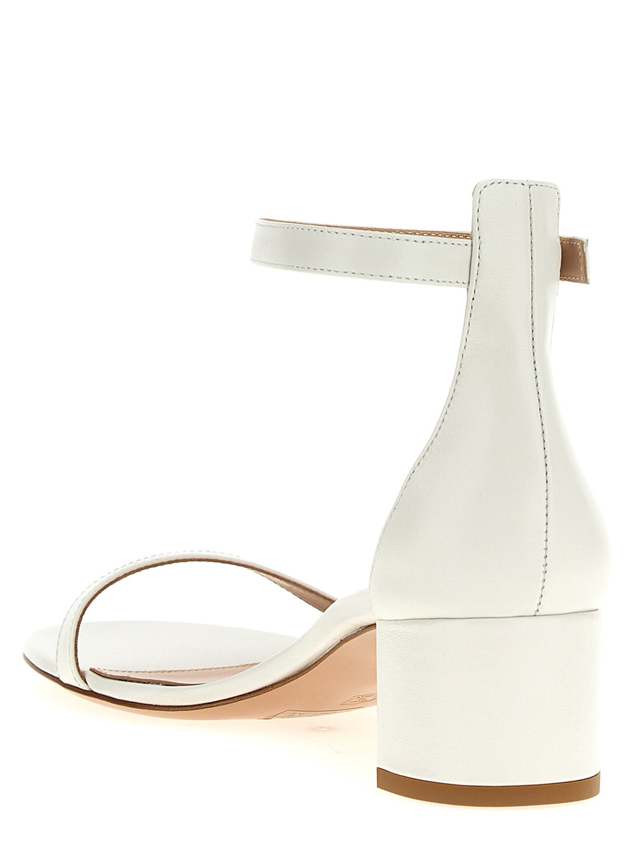 Gianvito Rossi Gaeta Sandals White Nappa Leather Ankle Strap Luxury For Women Day To Night