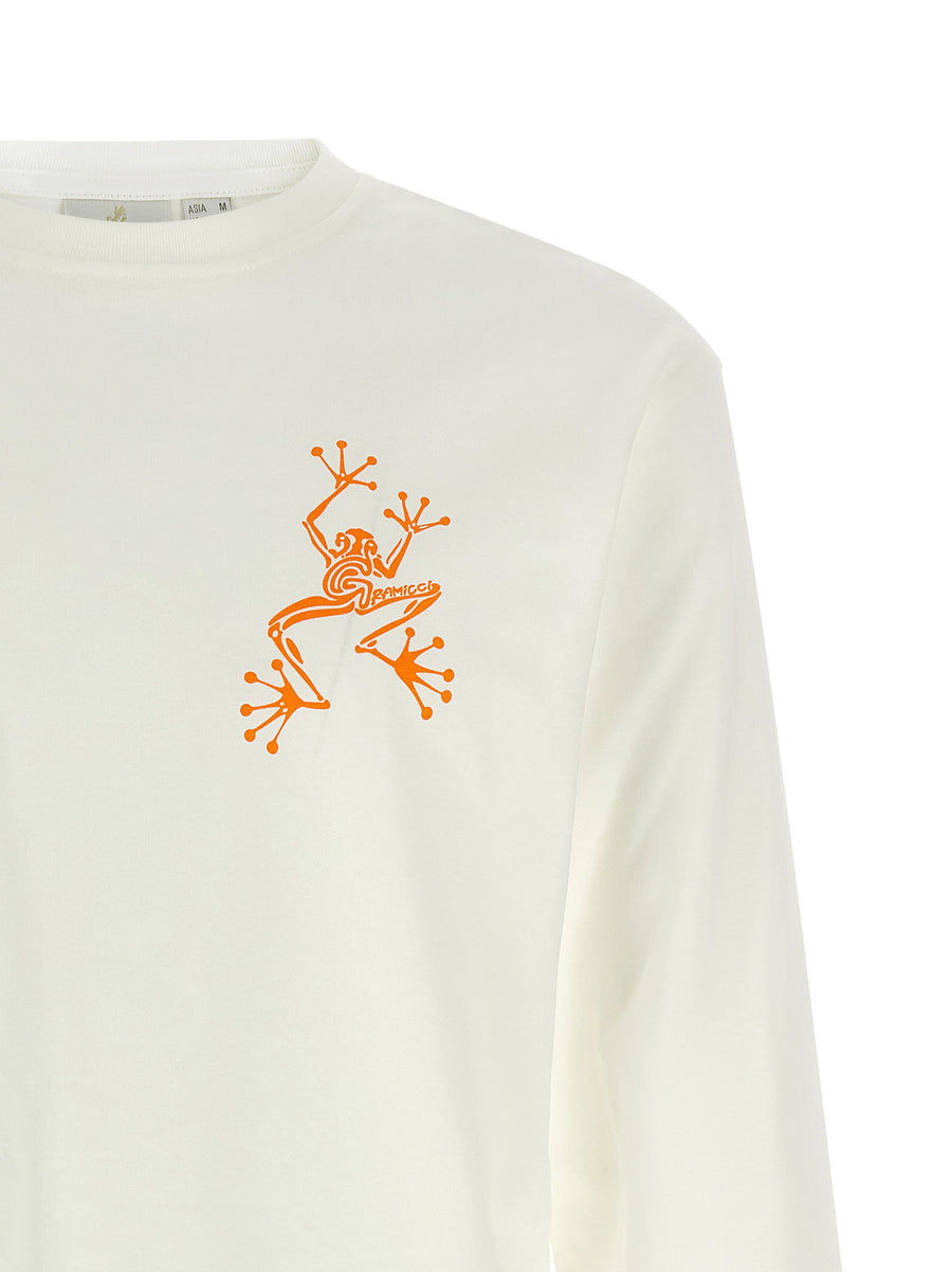 Gramicci Sticky Hands Graphic Print T Shirt For Men White 100 Percent Cotton Everyday Streetwear