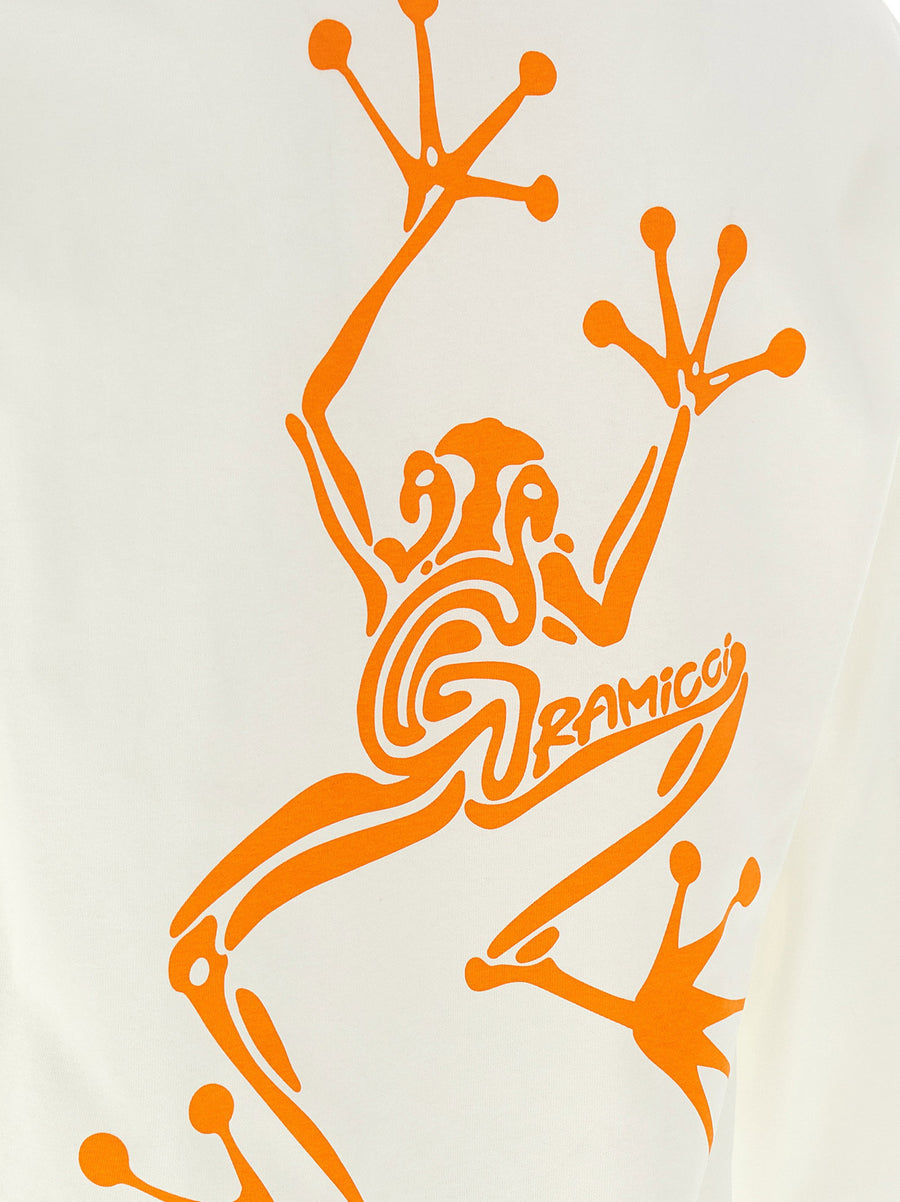 Gramicci Sticky Hands Graphic Print T Shirt For Men White 100 Percent Cotton Everyday Streetwear
