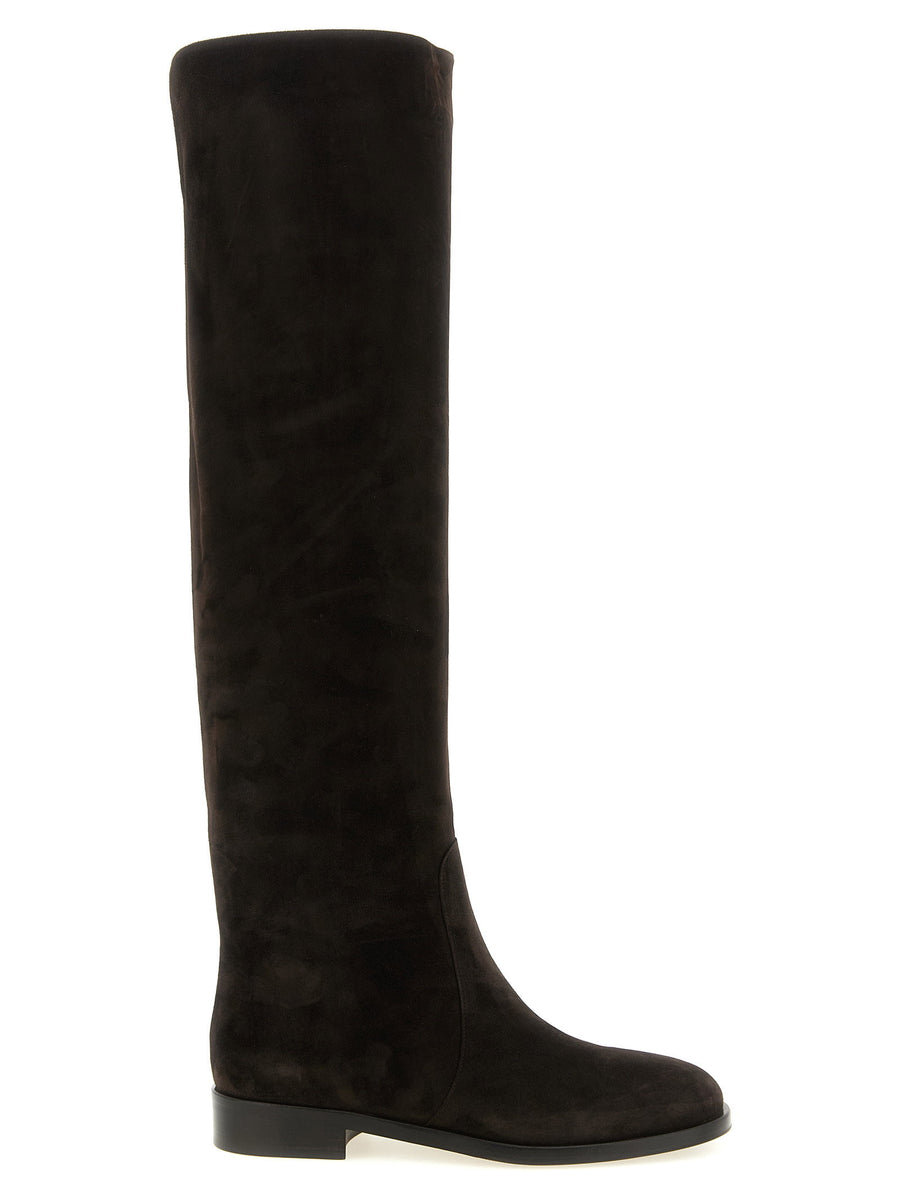 Gianvito Rossi Zayne Suede Boots Brown for Women EU Size