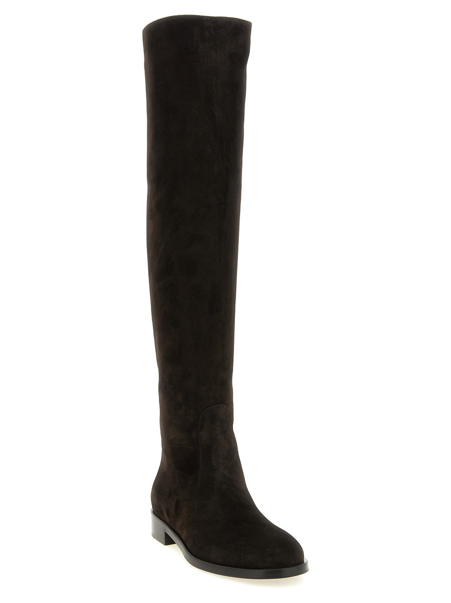 Gianvito Rossi Zayne Suede Boots Brown for Women EU Size