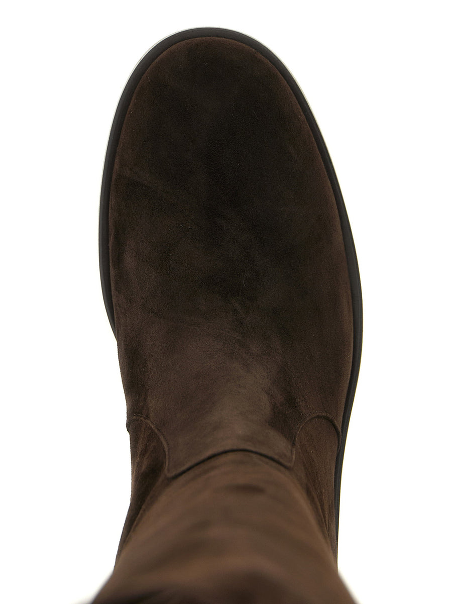 Gianvito Rossi Zayne Suede Boots Brown for Women EU Size