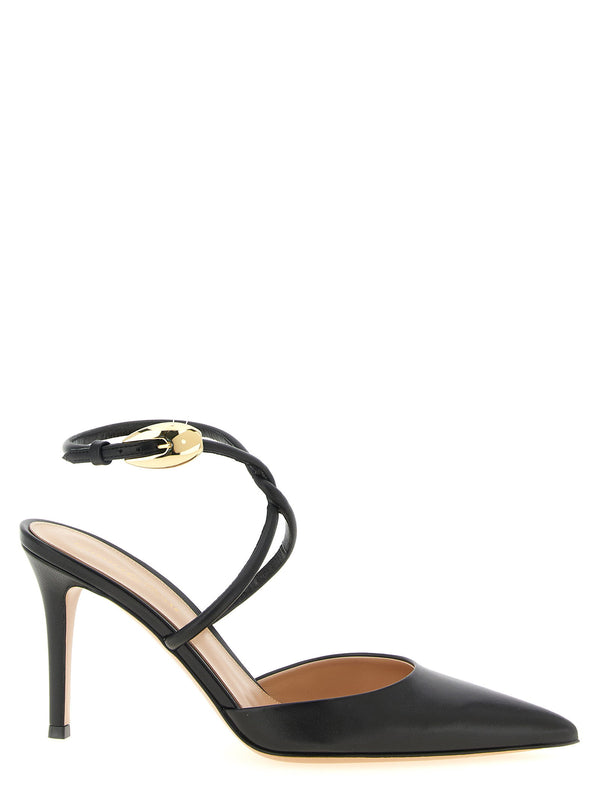 Gianvito Rossi Jungle Mamba Pumps Black Lamb Leather 8.5cm Heel