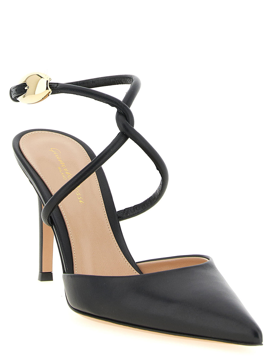 Gianvito Rossi Jungle Mamba Pumps Black Lamb Leather 8.5cm Heel