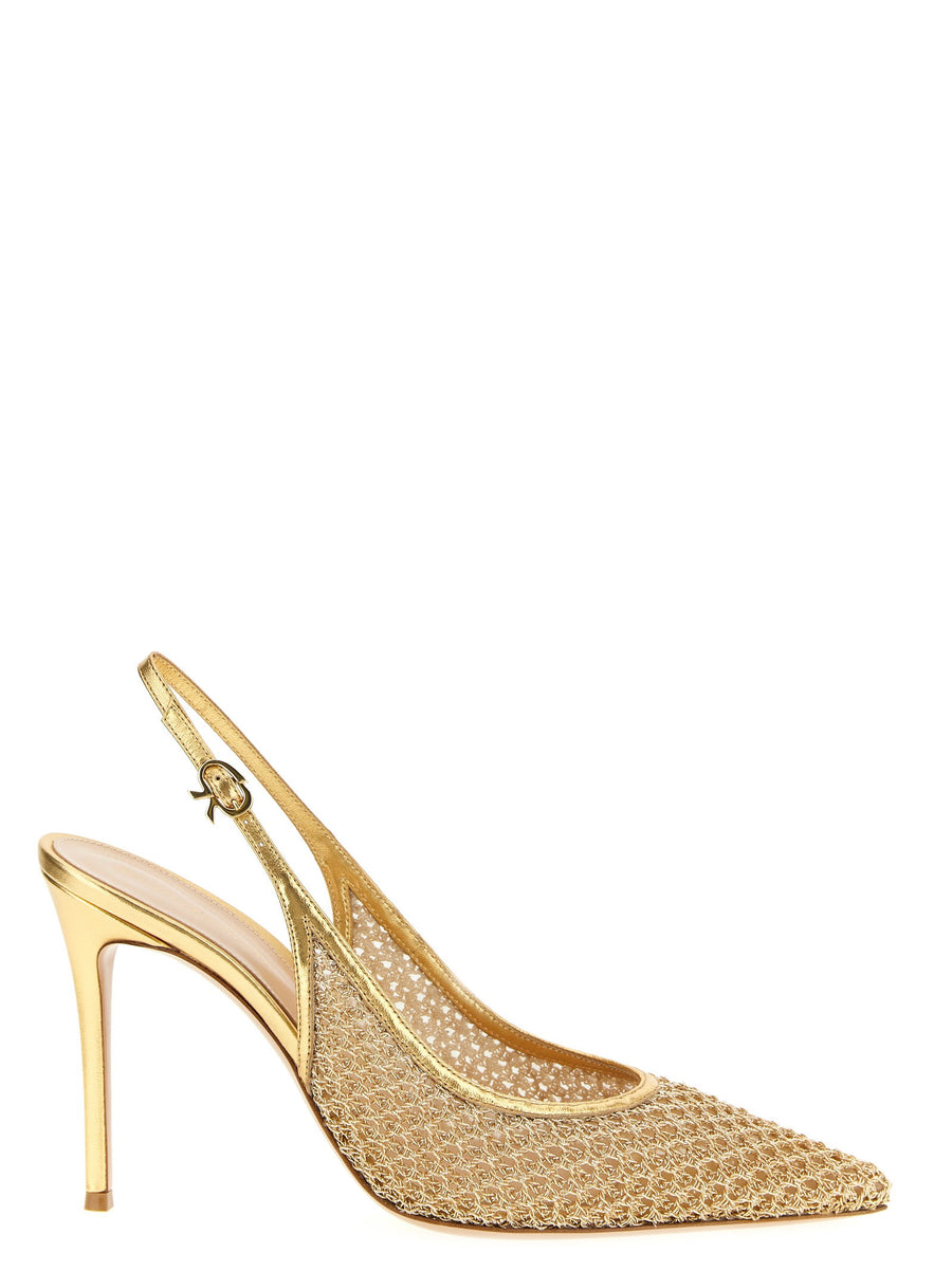 Gianvito Rossi Nikki Slingback Gold Lambskin Leather