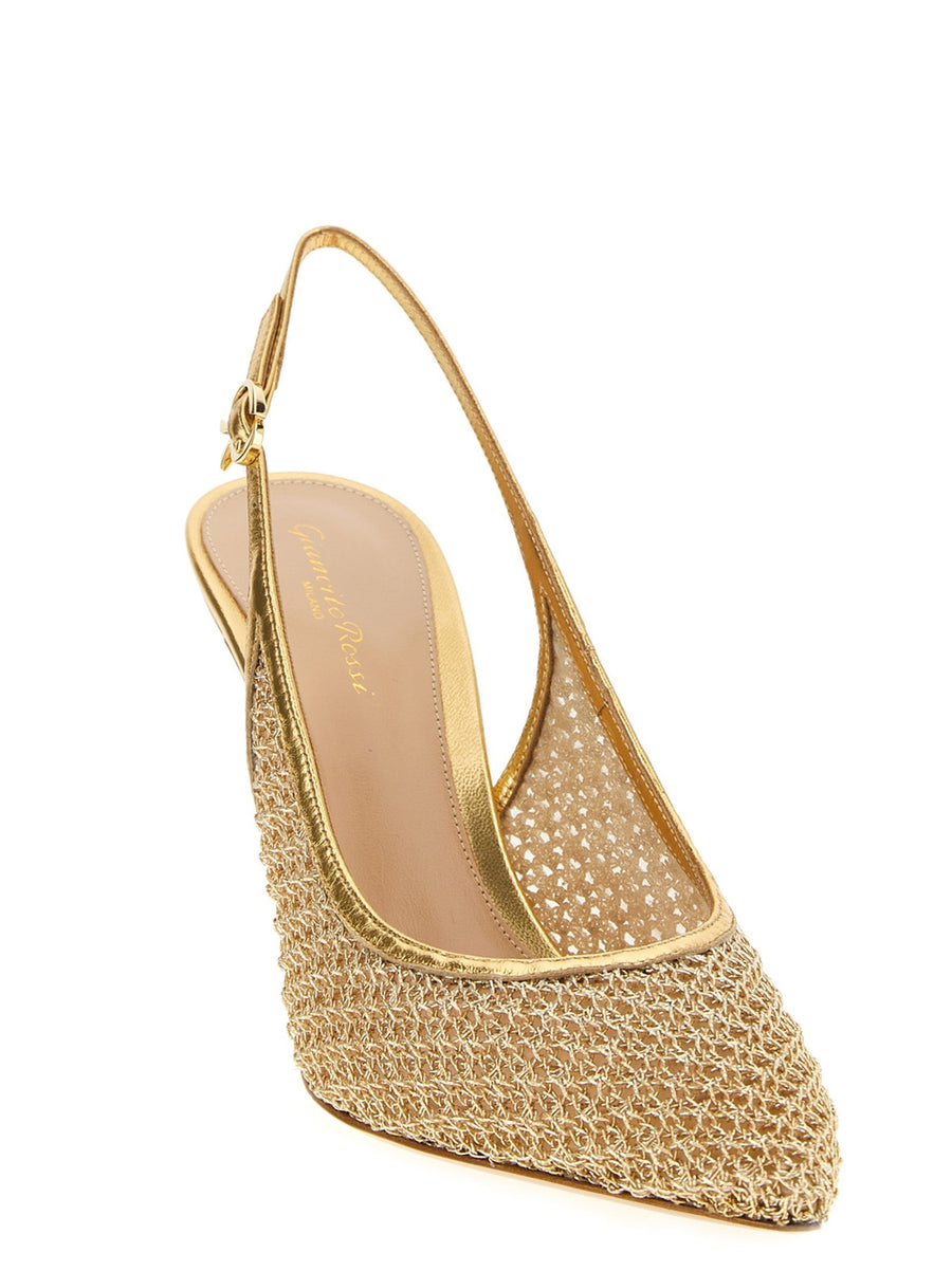 Gianvito Rossi Nikki Slingback Gold Lambskin Leather