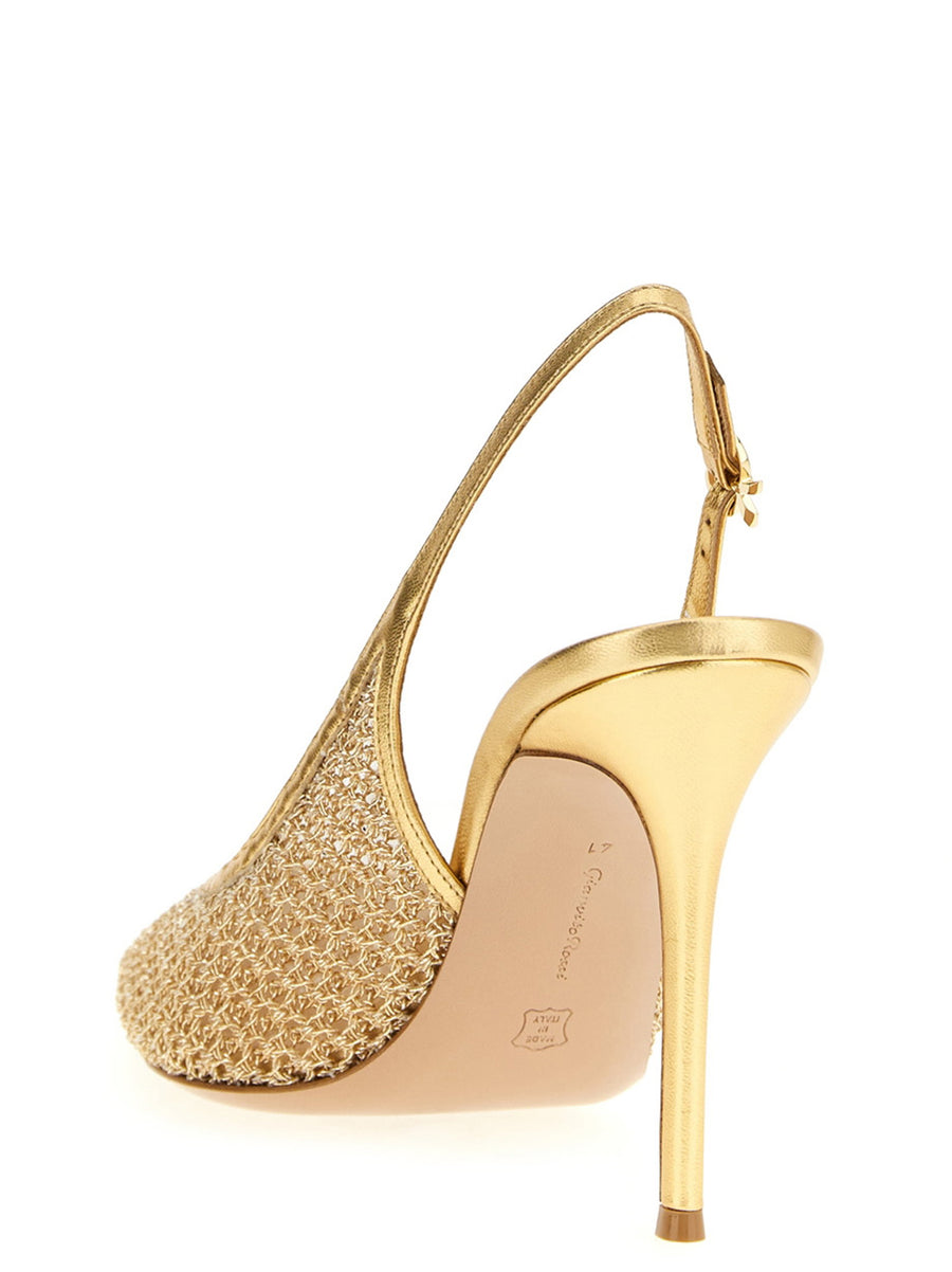 Gianvito Rossi Nikki Slingback Gold Lambskin Leather