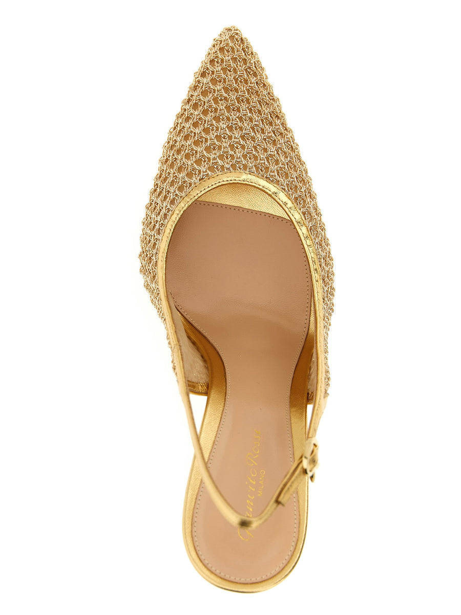 Gianvito Rossi Nikki Slingback Gold Lambskin Leather