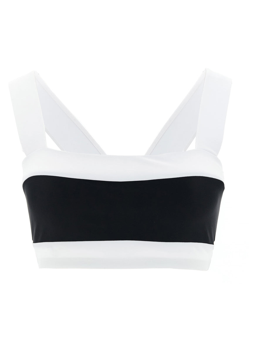 Goldbergh Plonge Bikini Top Active Line White And Black Recycled Polyamide