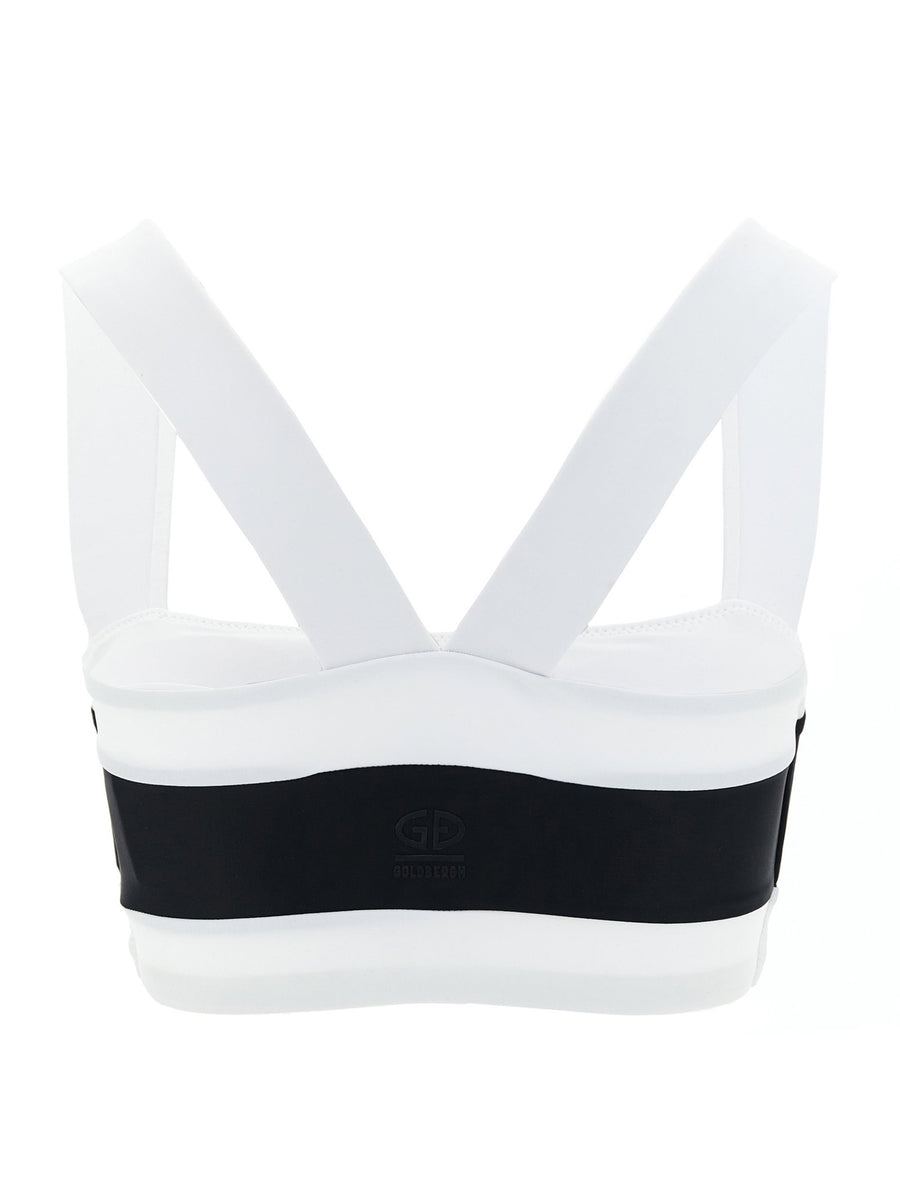 Goldbergh Plonge Bikini Top Active Line White And Black Recycled Polyamide