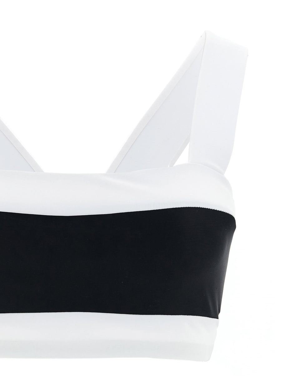 Goldbergh Plonge Bikini Top Active Line White And Black Recycled Polyamide