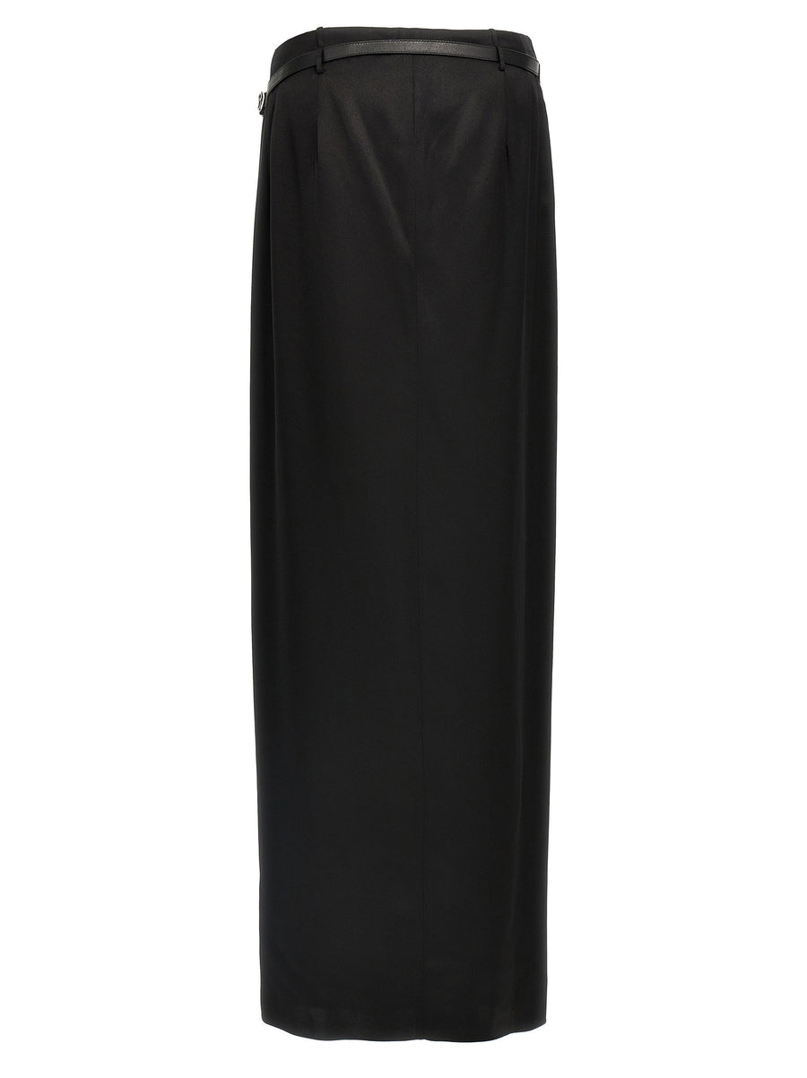 Tom Ford Silk Wrap Skirt Black 100 Percent Silk With Fluid Draping For Women Timeless Luxury