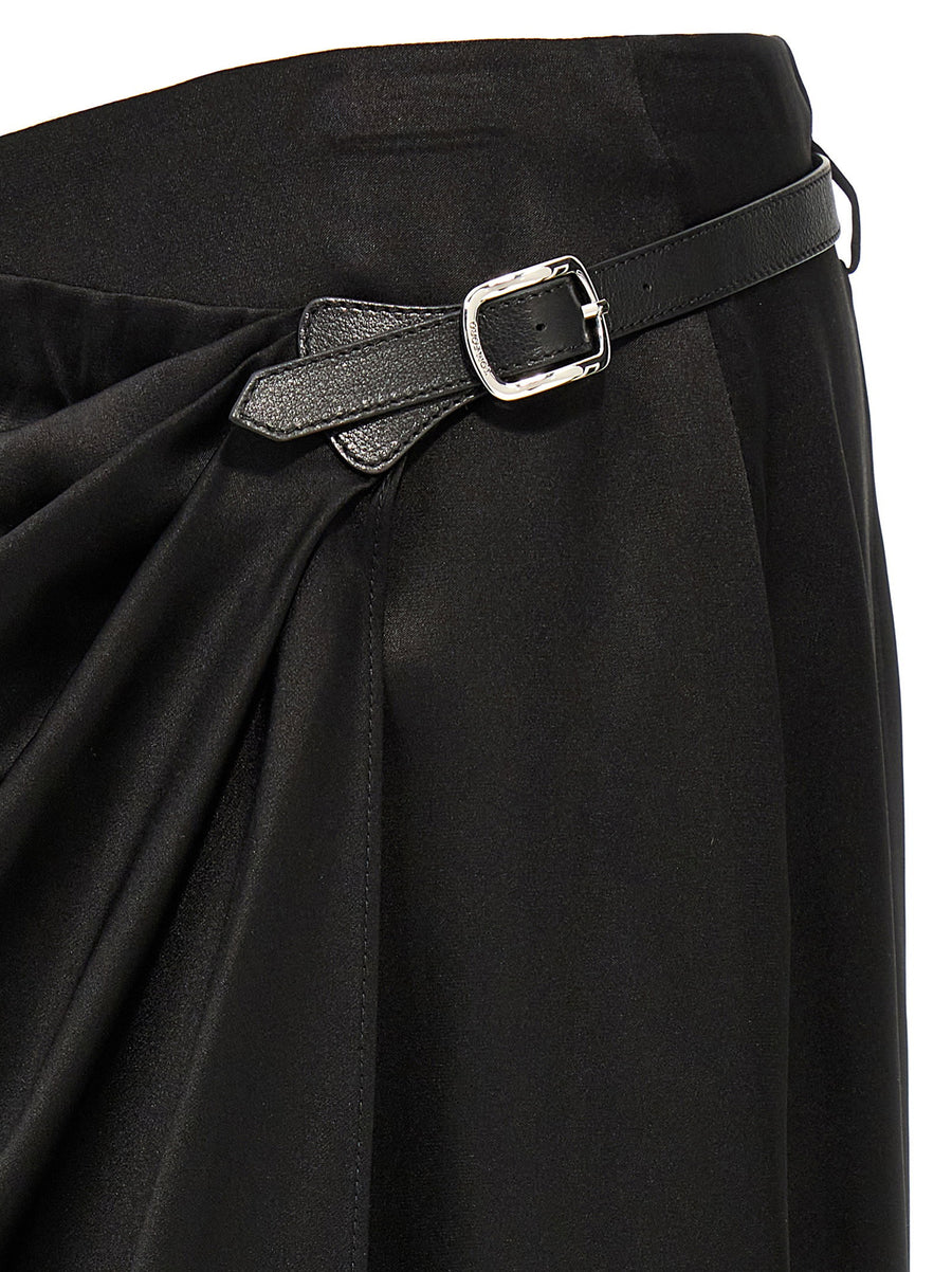 Tom Ford Silk Wrap Skirt Black 100 Percent Silk With Fluid Draping For Women Timeless Luxury