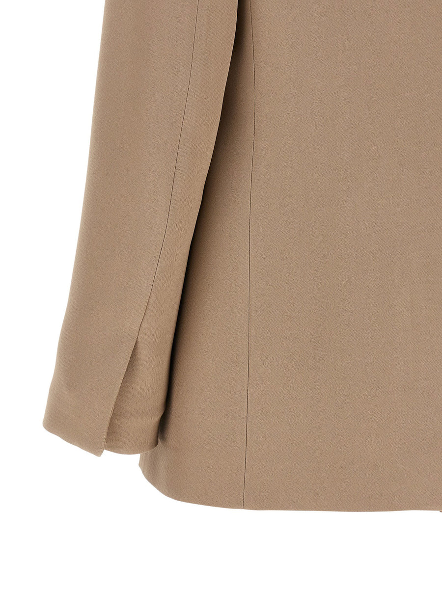 Fabiana Filippi Beige Viscose Acetate Twill Blazer Oversized Fit For Women Luxurious Silky Hand