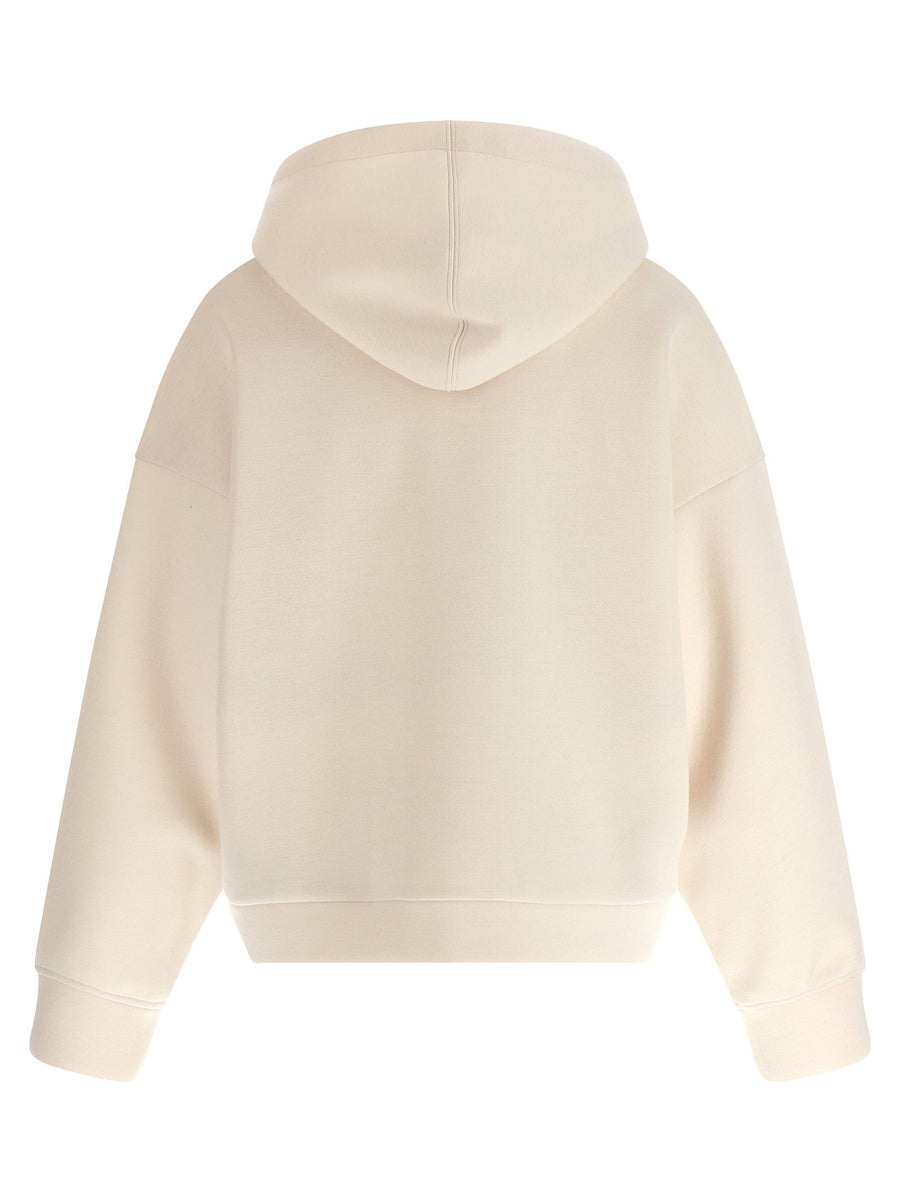 Fabiana Filippi Beige Scuba Cashmere Hoodie With Front Zip