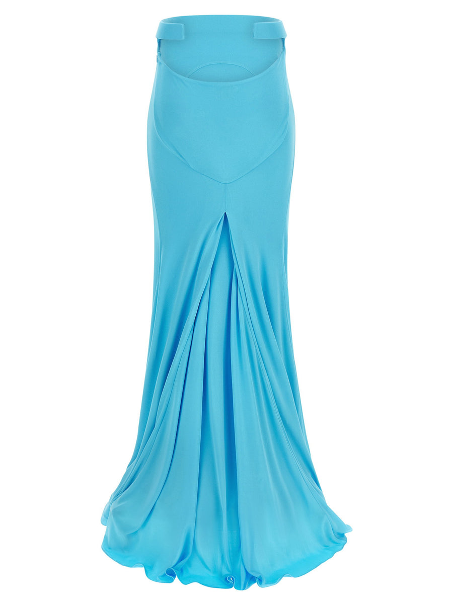 Tom Ford Impossible Skirt Light Blue Mermaid Silhouette Viscose