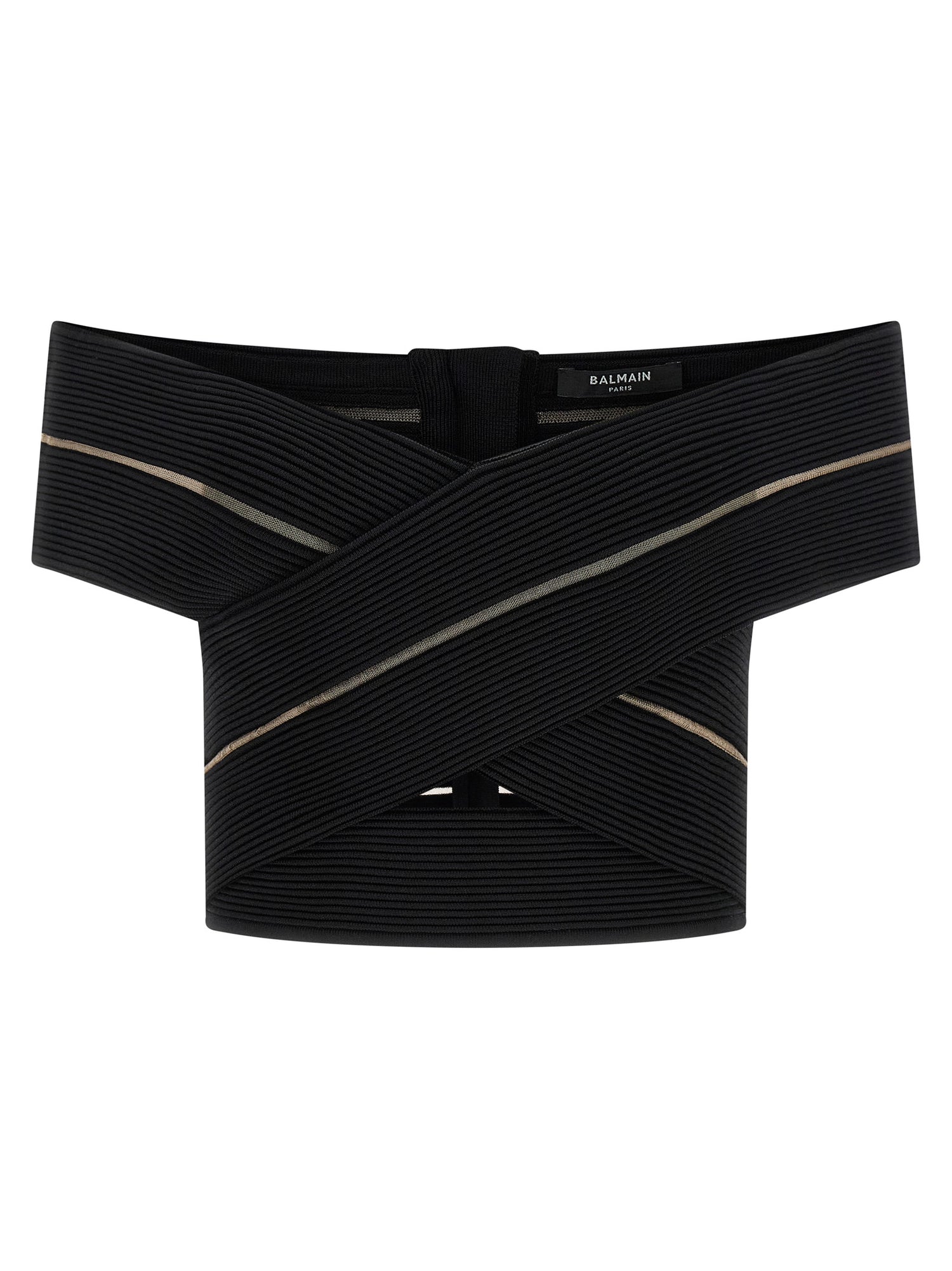Balmain Off-the-shoulder Crop Top