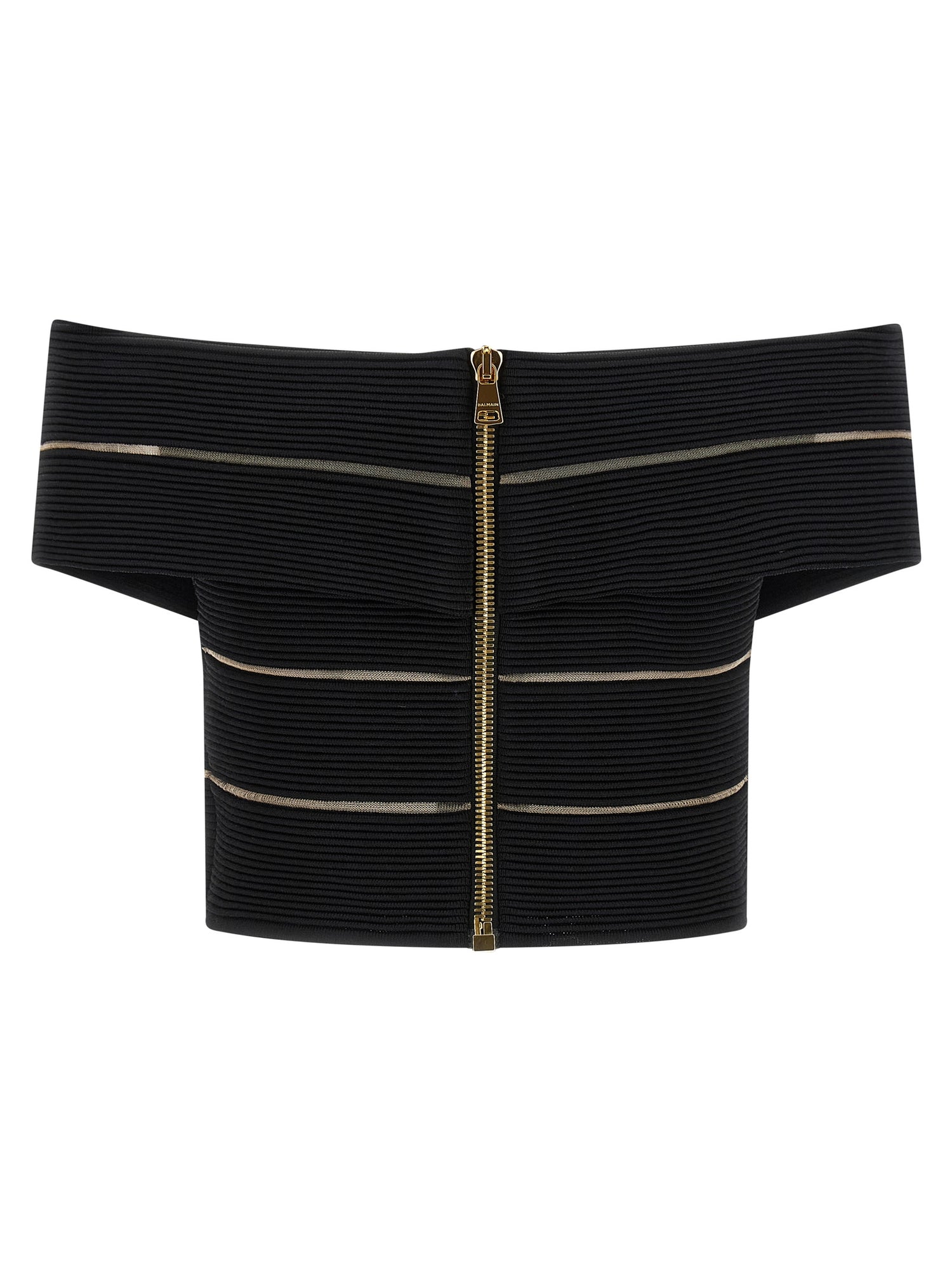 Balmain Off-the-shoulder Crop Top