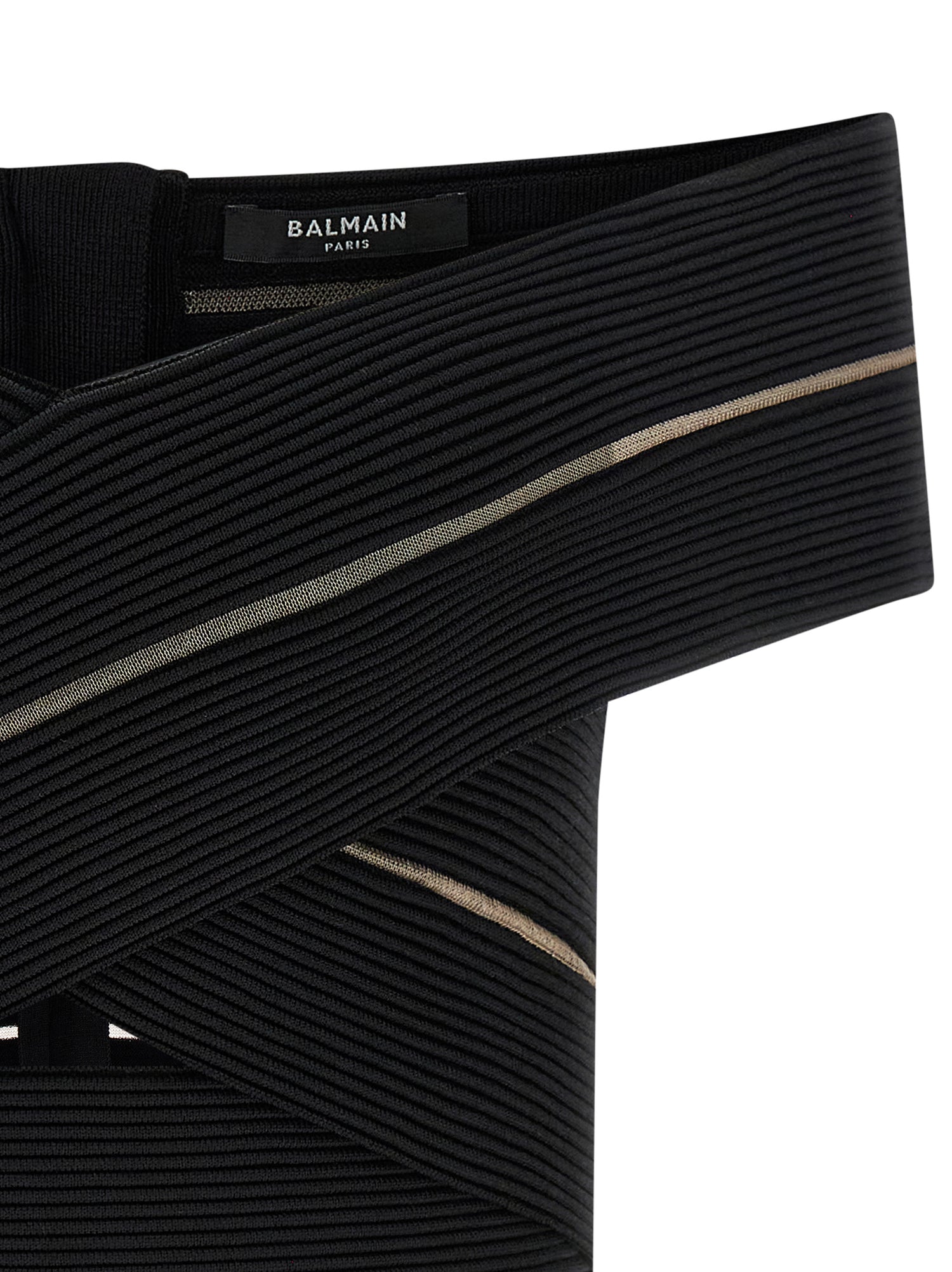Balmain Off-the-shoulder Crop Top
