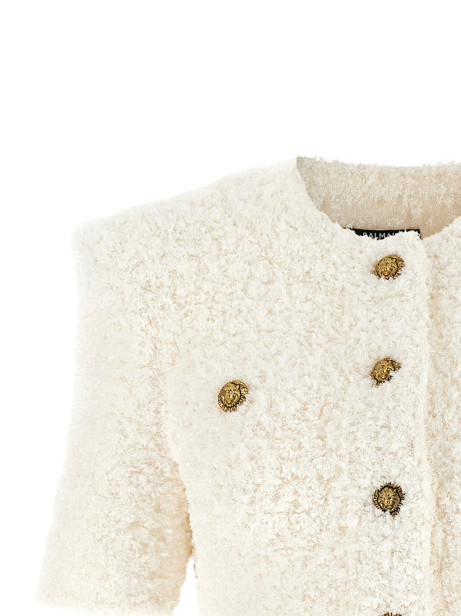 Balmain Cardigan Tweed Plumetis