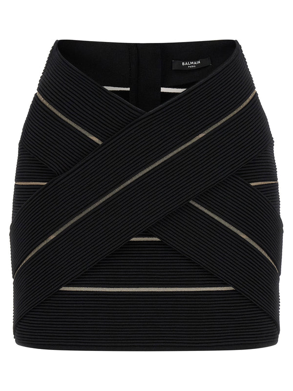 Balmain V-shaped Waist Skirt