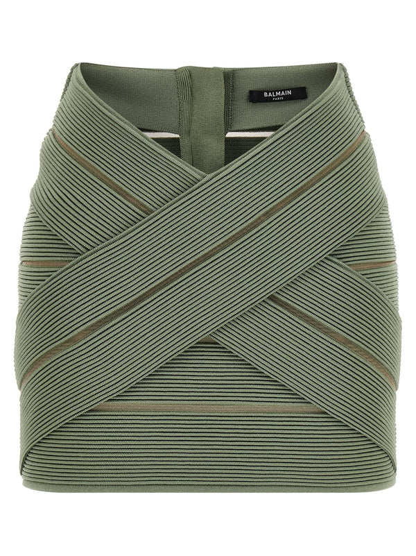 Balmain V-shaped Waist Skirt