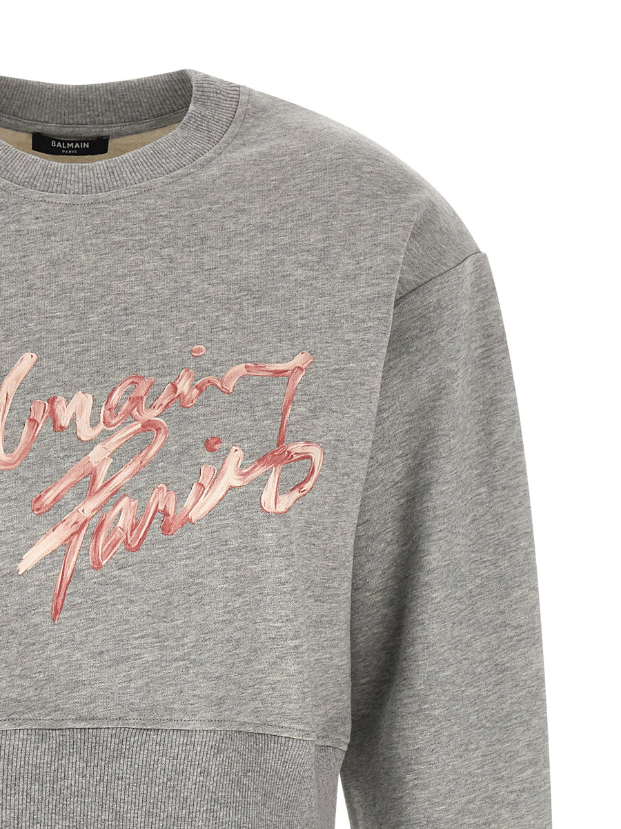 Balmain Paris Sweatshirt For Women Premium 100 Percent Cotton Front Cropped Logo Print