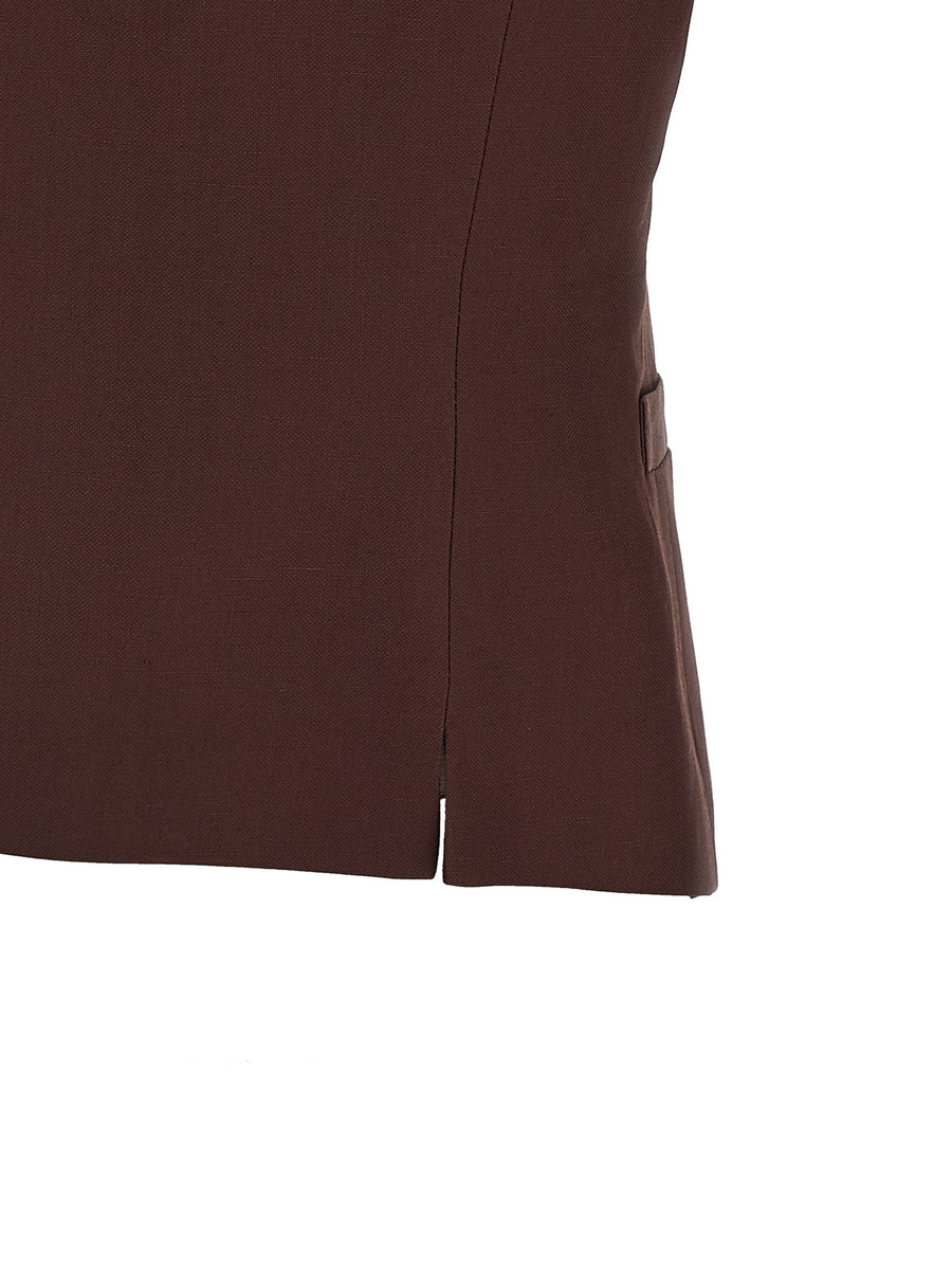 Alberto Biani Viscose Linen Vest For Women Breathable Lightweight Layering Piece With Draped Silhouette