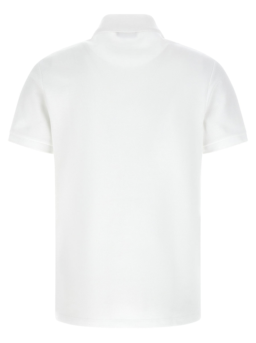 Balmain Embroidered Polo Shirt White Black Cotton Pique