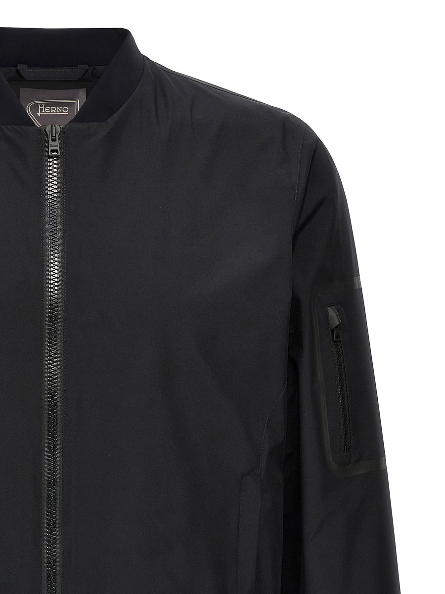 Herno Gore Tex Bomber Jacket For Men Weatherproof Infinium Windstopper 2 Layer Water Repellent