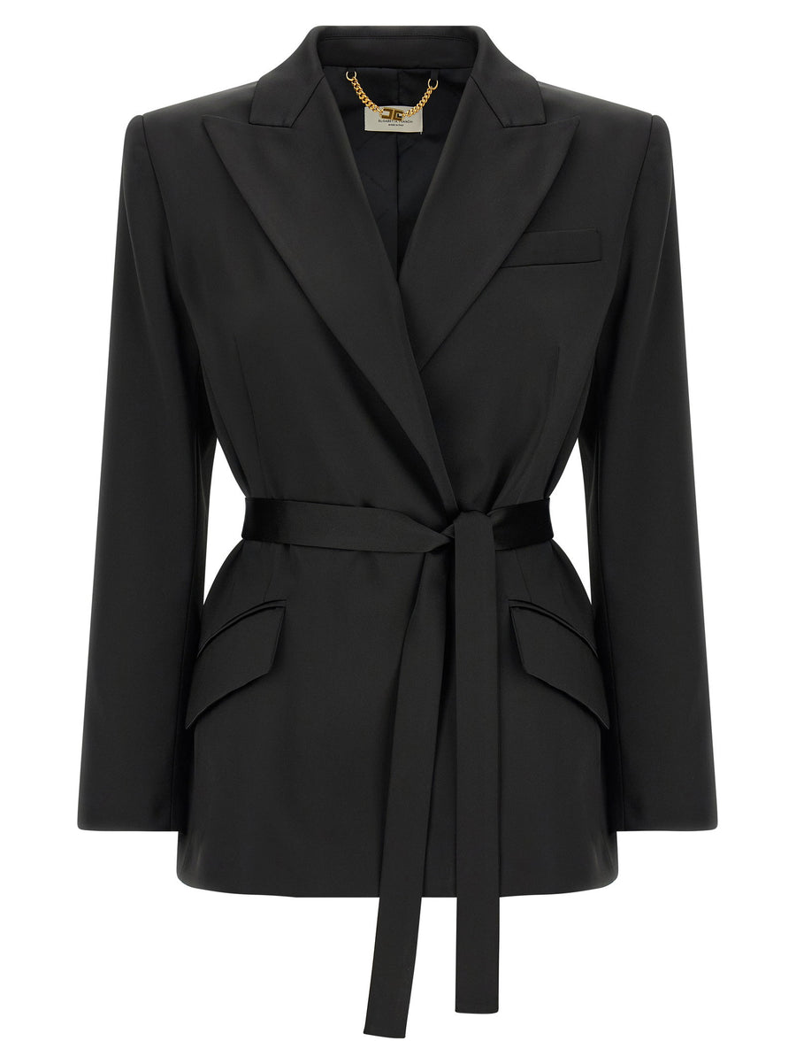 Elisabetta Franchi Stretch Satin Blazer