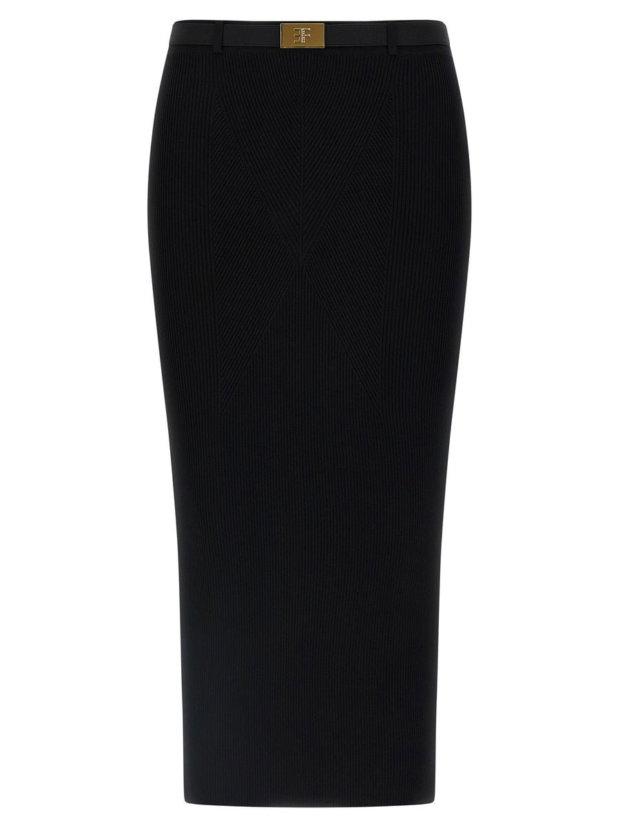 Elisabetta Franchi Ribbed Knit Skirt