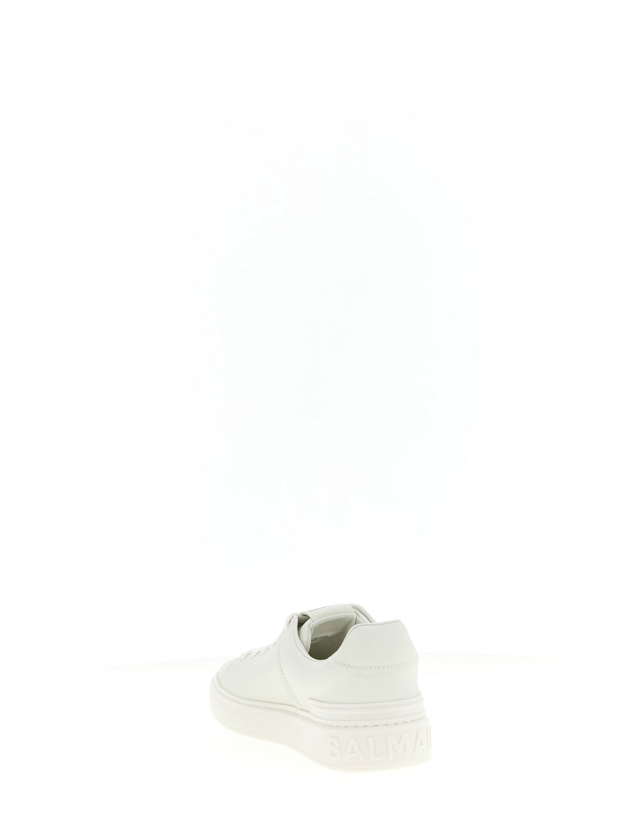 Balmain B Cout White Calfskin Leather Sneakers for Men Luxury Designer Comfort Everyday Style